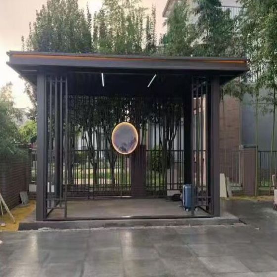 北京铝合金翻板凉亭 庭院别墅院子户外遮阳棚 手动电动新中式景观亭
