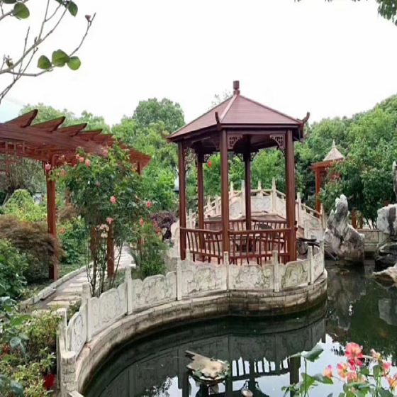 北京新中式铝合金凉亭 耐磨耐用 花园防晒亭子 造型美观